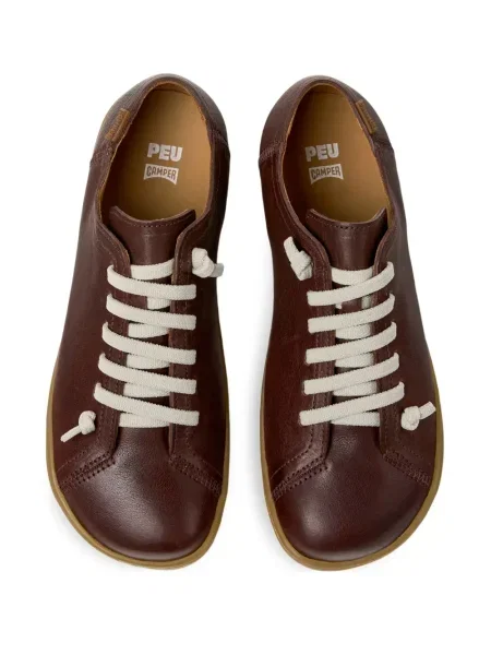 Sneakerși Camper cu șireturi din piele roșu