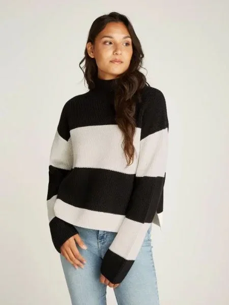 Calvin Klein Jeans Kötött pulóver | Relaxed fit fekete