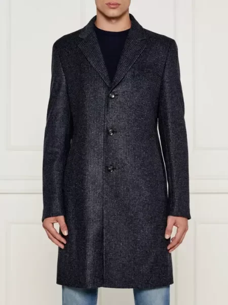 BOSS BLACK Palton H-Hyde cu adaos de lână negru