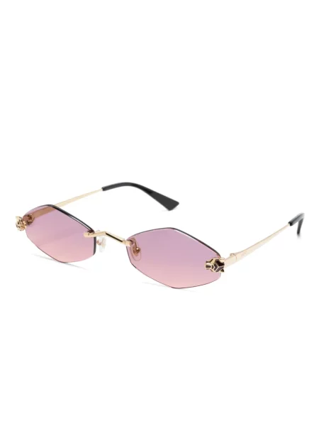 Saulės akiniai Cartier Eyewear su tigro raštu rožinė