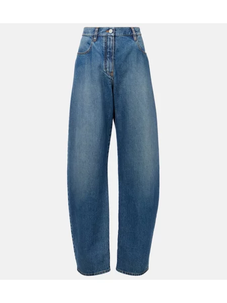 Jeansy Alaïa z wysoką talią niebieskie