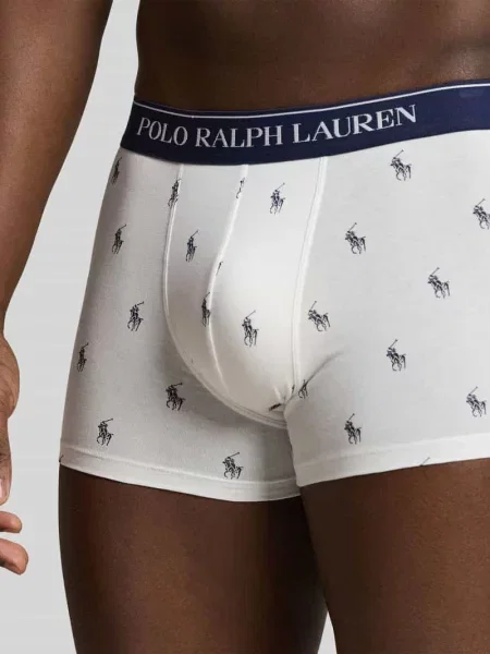 Obcisłe bokserki z mieszanka bawełny model CLSSIC PACK' Polo Ralph Lauren Underwear białe