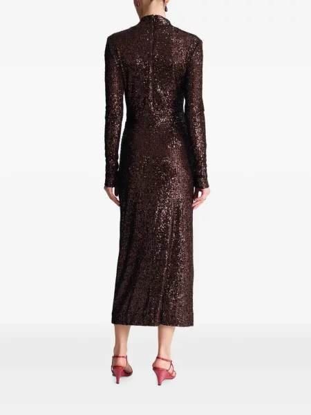 Rochie midi Cara Cara cu paiete maro