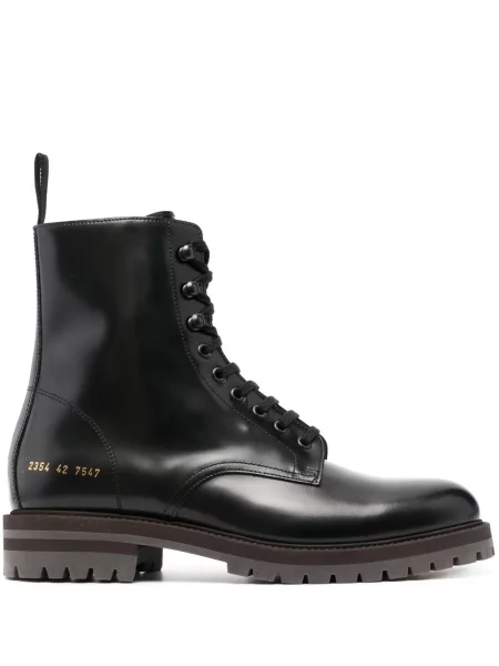 Botine Common Projects cu șireturi cu imagine din dantelă negru