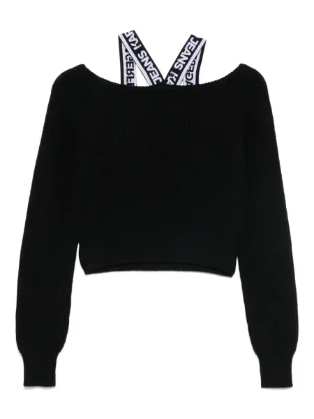 Pulover Karl Lagerfeld Jeans cu bretele negru