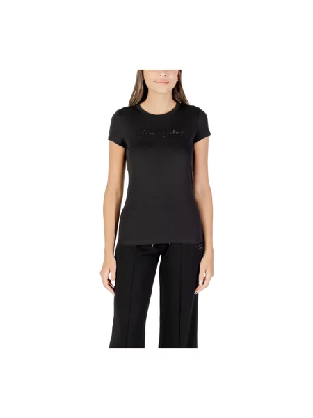 Koszulka Armani Exchange z kamieniami czarna
