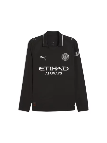 Autentyczna koszulka wyjazdowa z długim rękawem Manchester City PUMA czarna