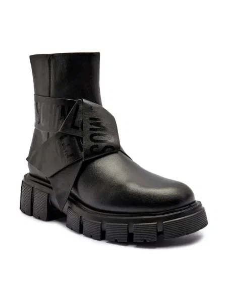 Love Moschino cizme de piele cu platformă negru