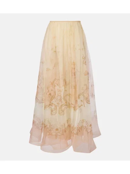 Fusta maxi Zimmermann de mătase roz