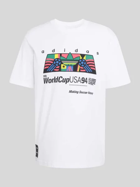 T-shirt o kroju regular fit z czystej bawełny Adidas Originals biała