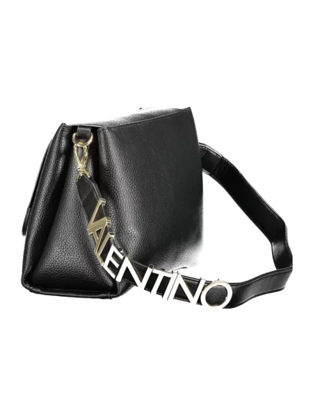 Lniana torebka Valentino czarna