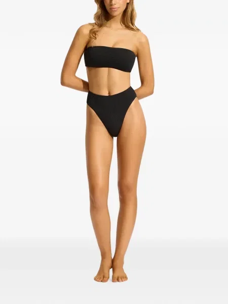 Bikini Seafolly cu talie înaltă negru