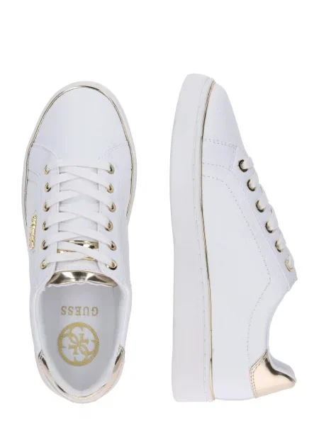 Sneakerși Guess din piele alb