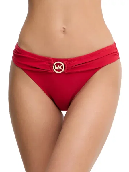 Reversibil bikini Michael Michael Kors cu broderie din piele de căprioară portocaliu