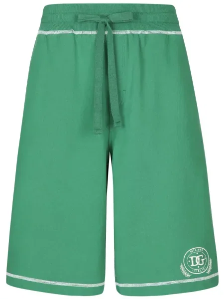 Pantaloni scurți Dolce & Gabbana cu broderie verde
