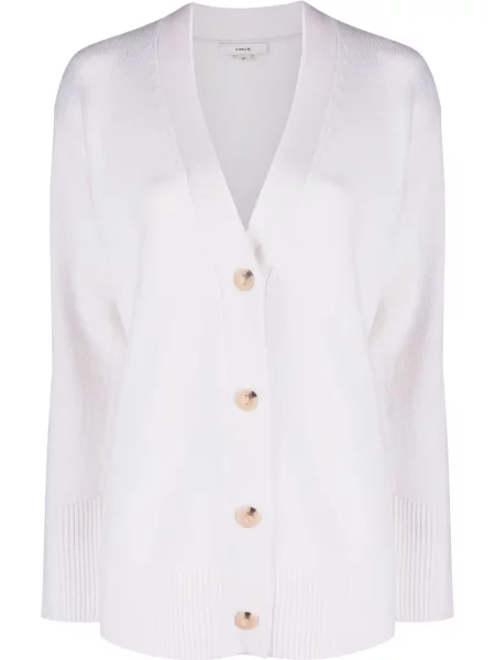 Cardigan Vince cu decolteu în V alb