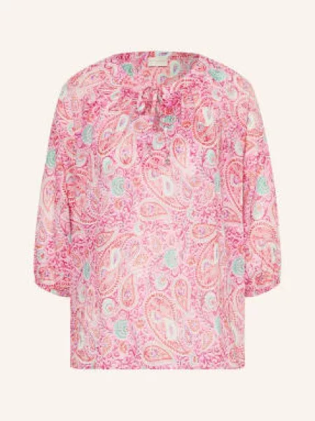 Milano Italy Tričko S Výstřihem Do V A Rukávy mátová růžová