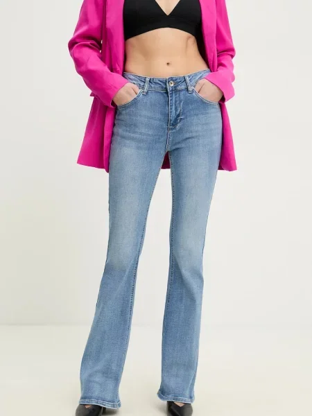 Дънки Answear Lab с висока талия синьо