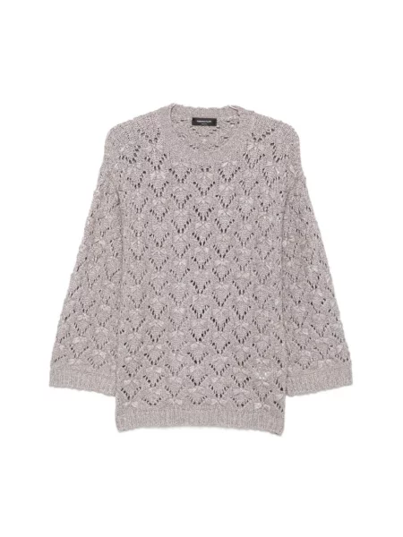 Dzianinowy sweter Fabiana Filippi szary