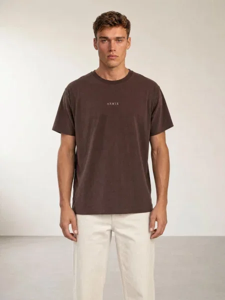 ARMIE Tričko The Alex Logo T-shirt Brown' hnedá
