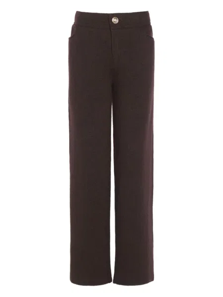 Pantaloni Barrie din cașmir maro