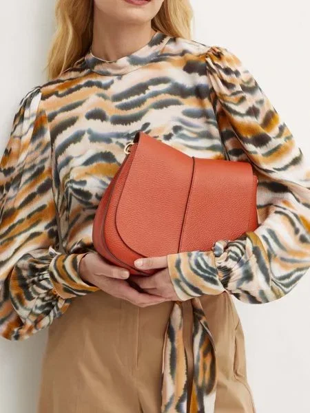 Usnjena torbica Gianni Chiarini HELENA ROUND BS GRN-NA oranžna