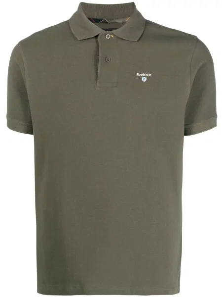 Polo Barbour cu broderie verde