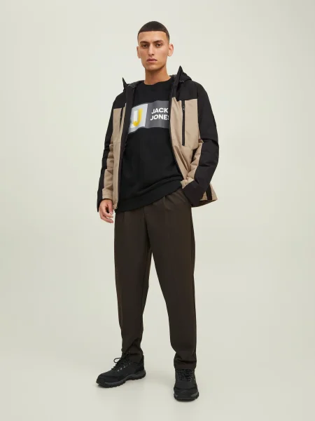 JACK & JONES Prechodná bunda ABEL béžová / čierna