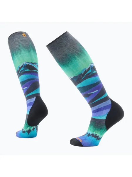 Șosete de schi pentru femei Smartwool Ski Targeted Cushion Compression Print OTC black negru