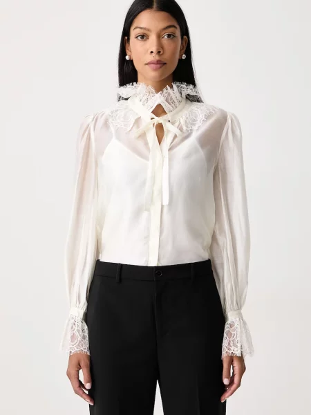 Twinset cămașă pentru femei cu lyocell bej