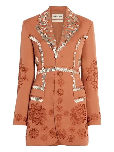 Geacă Roberto Cavalli cu paiete maro