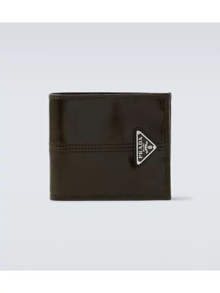 Usnjena denarnica Prada črna