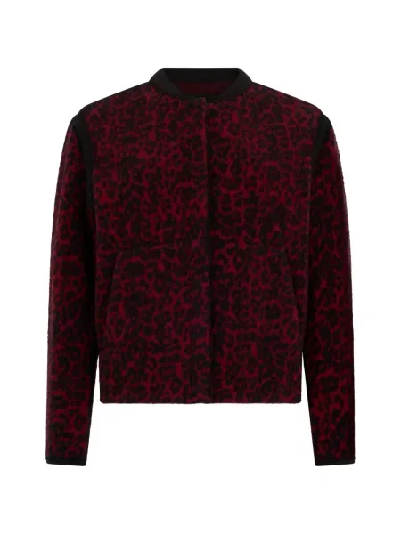 Cardigan Moorer cu imprimeu animal print roșu