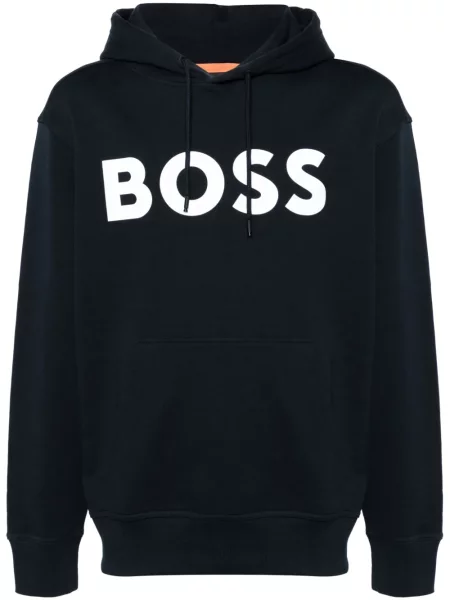 Hanorac cu glugă Boss cu imagine albastru