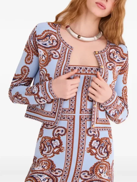 Cardigan Cara Cara cu imagine cu model paisley albastru