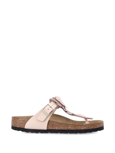 Sandale Birkenstock din piele cu model floral roz
