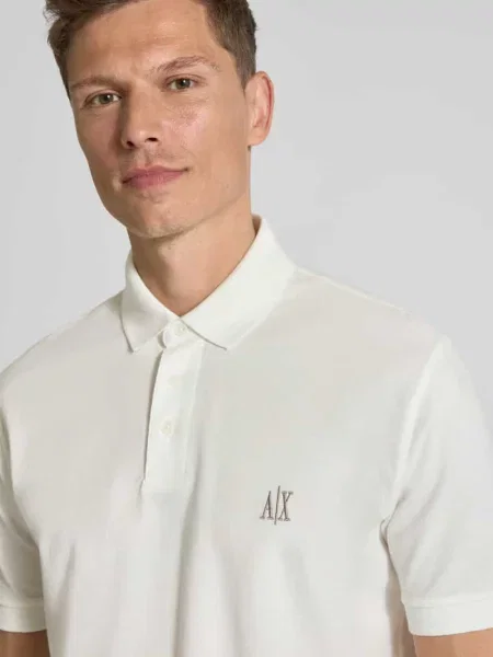 Koszulka polo z wyhaftowanym logo Armani Exchange biała