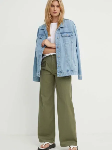 Levi's Hlače PLEATED WIDELEG zelena