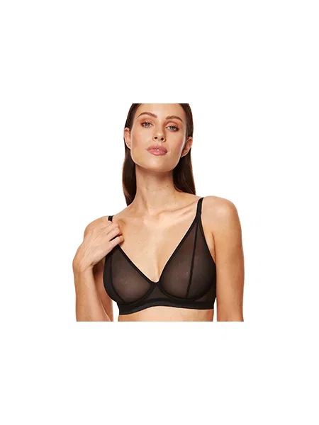 Sutien Gorteks plasă de plasă negru