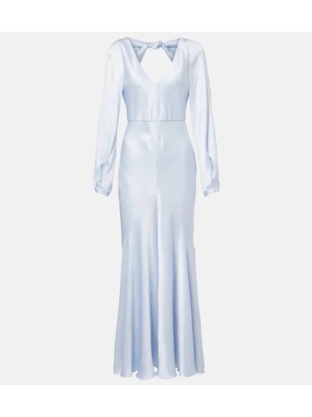 Rochie maxi Gabriela Hearst din satin albastru