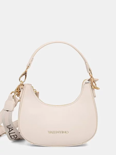 Torebka hobo z detal z logo model ZERO' Valentino Bags beżowa