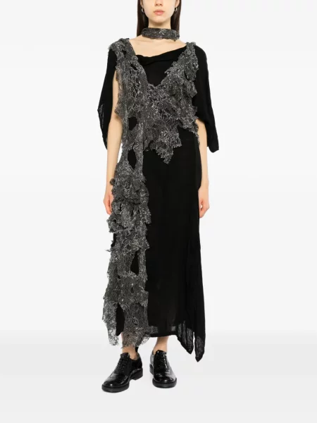 Рокля Yohji Yamamoto с дантела черно