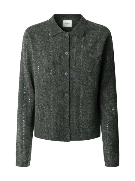 Pepe Jeans Geacă tricotată ELAINE metalic gri