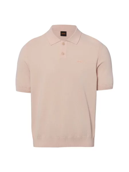 BOSS Orange koszulka polo z dzianiny z kapokiem Asac Mężczyźni S różowy