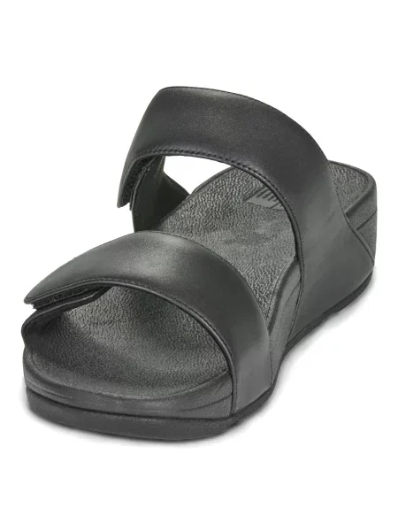 Kožené šľapky Fitflop čierna