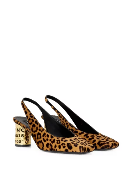 Pantofi cu toc Givenchy din piele cu model leopard maro