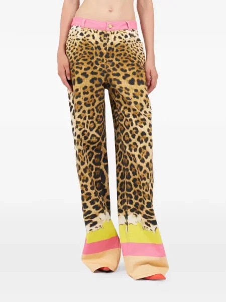 Pantaloni Roberto Cavalli cu imagine maro