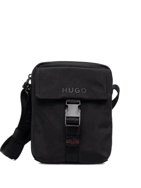 Geantă crossbody Hugo cu imagine cu cataramă negru