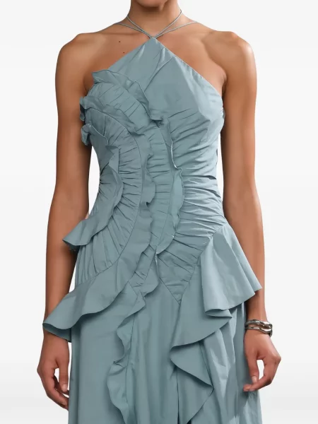 Rochie Amur cu volane asimetrică albastru