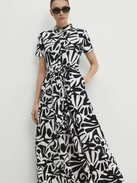 Answear Lab sukienka maxi rozkloszowana czarny